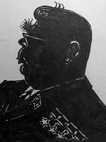 Ex soviet leader Brezhnev. Famous people silhouettes  