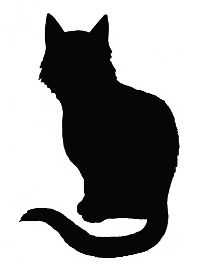 cat silhouette black