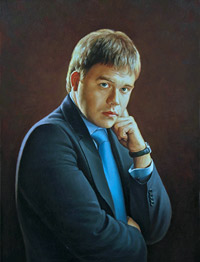 Portrait of a young man oil on canvas