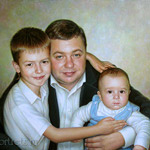 Family portrait oil painting