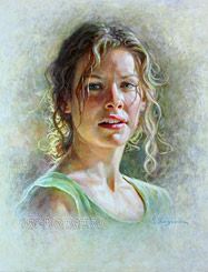 Evangeline Lilly painting portrait 2015