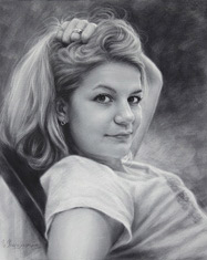 Charming girl drawing 2014