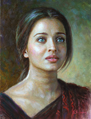 Aishwarya Rai Bachchan oil on canvase