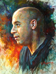 Vin Diesel Painting Portrait, Mark Sinclair 