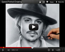 Johnny Depp portrait drawing video