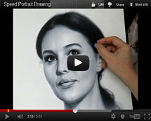 Drawing video Monica Bellucci